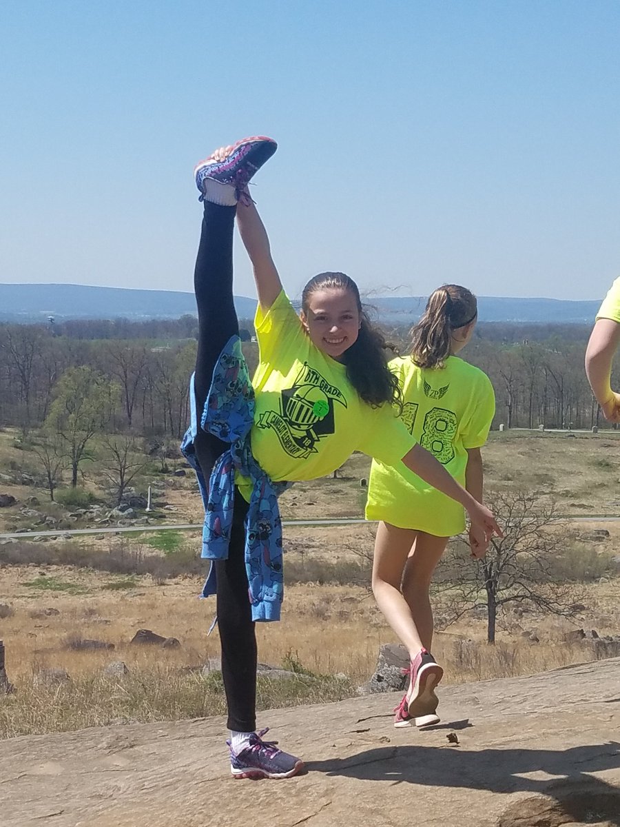 Striking a post at little round top