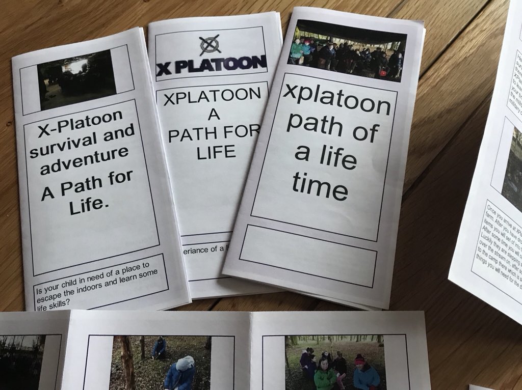 thexplatoon's tweet photo. Just looking over these amazing flyers that were produced by the Yr 6 students who attended our last school #PathForLife #survival day @SteveHeaneyMC @CLOtC @educationgovuk @MbroCouncil @stocktoncouncil #outdoorlearning #wellbeing #adventure #fun #inspire https://t.co/7ImZXmZ1IG