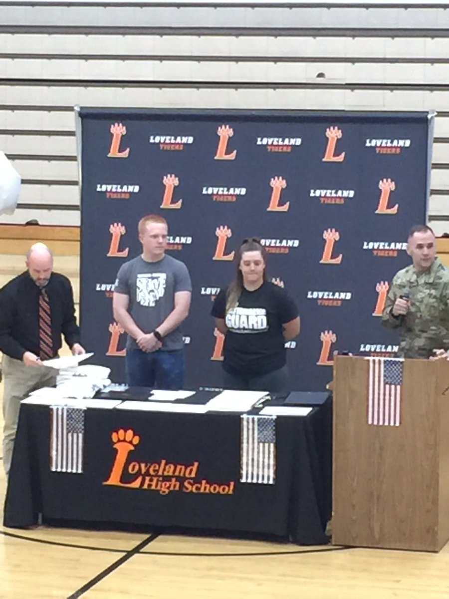 Lovelandsc's tweet photo. Congratulations to Will and Audrey for their commitment to the Ohio National Guard. https://t.co/VMYg7BgWVX