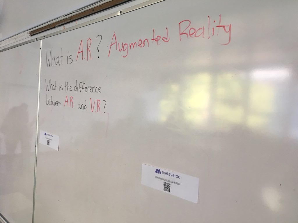 Introducing students to AR with <a href="/MetaverseApp/">Metaverse</a>. Great connections/comparisons to previous work in VR with @cospaces_edu