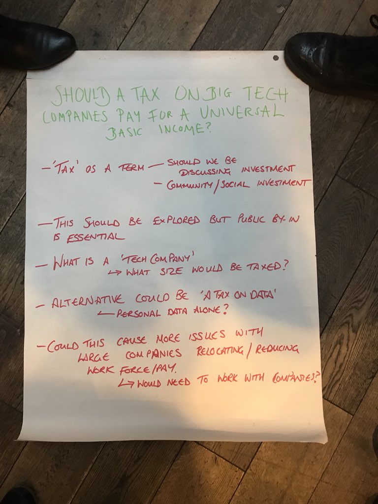 Good provocation debate on taxing tech companies to pay for UBI #GoodWomen #KoreoFutures <a href="/HelloKoreo/">Koreo</a> so many questions and interesting viewpoints
