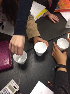WashElliott's tweet photo. Looking at the effects of chemical and mechanical weathering using chalk, water and vinegar. #BeTheU #oneccps #lcbirdprincipal https://t.co/ZHBjRsTOFA