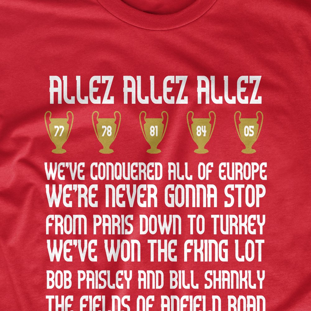 L17Apparel's tweet photo. Every Liverpool FC supporter knows this song very well. Allez Allez Allez T-Shirt. 🏆⚽️👕 Buy it here! 👉 https://t.co/mKKwT6qzJJ
#allezallezallez @LFC https://t.co/yREh212d8p