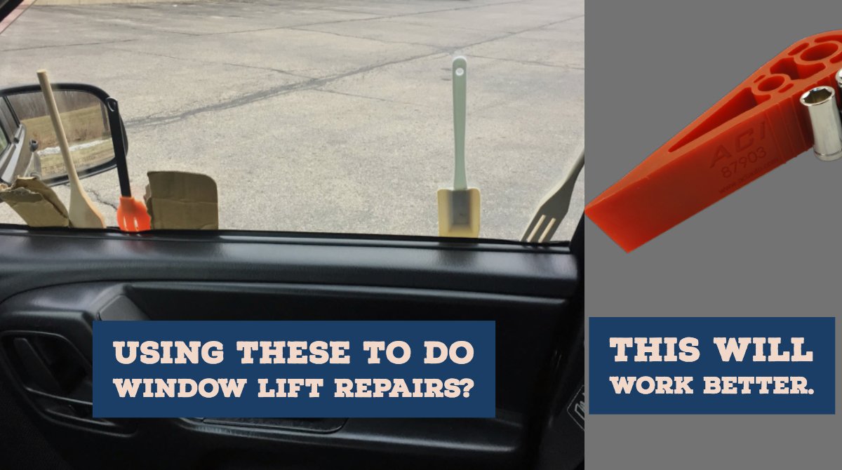 ACIAuto's tweet photo. Find yourself using whatever's handy to hold your window in place? Our Window Holding Tool, P/N 387903, will keep your window securely in place during a window lift repair.
#ACIAuto #WindowLiftFail #ToolTuesday https://t.co/402Tz7pOvE