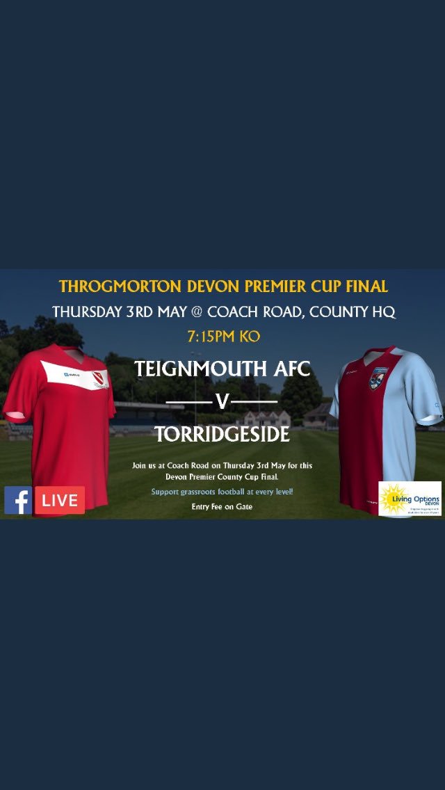 This Thursday, it’s the big one.. <a href="/TeignsFC/">Teignmouth AFC</a> #DevonPremierCup #NonLeague #SWPL #Tside