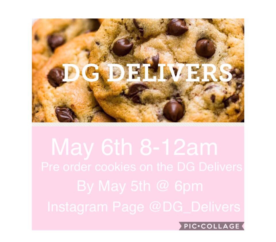 What makes studying for finals a little bit better?! Having cookies delivered by your favorite DG! Check out our Instagram page @DG_Delivers or link in our bio for more information on how to order!