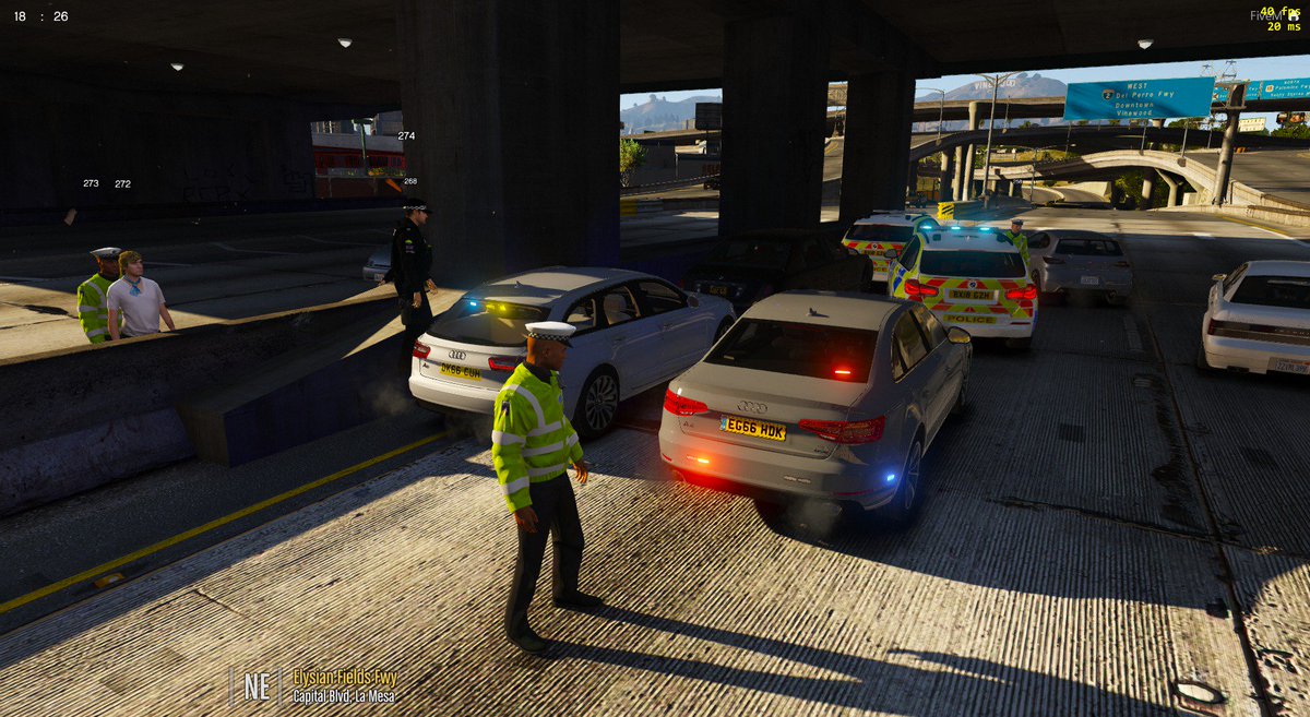 KeyFM_Pardo's tweet photo. Live Update... Successful TPAC on a black armored vehicle on Del Perro Freeway after Failing to stop for Officers #WMRPC https://t.co/g5uulFM7jl