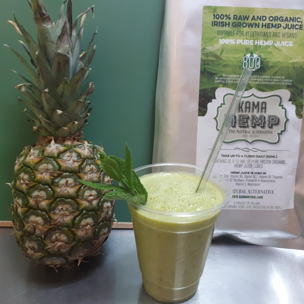 Try our deliciously fresh tasting ORGANIC pineapple, grapefruit, mint and hemp juice smoothie. Containing 50mg cbda😉!!!
#thehempkitchen #usehemp #thehempcompany #kamahemp
