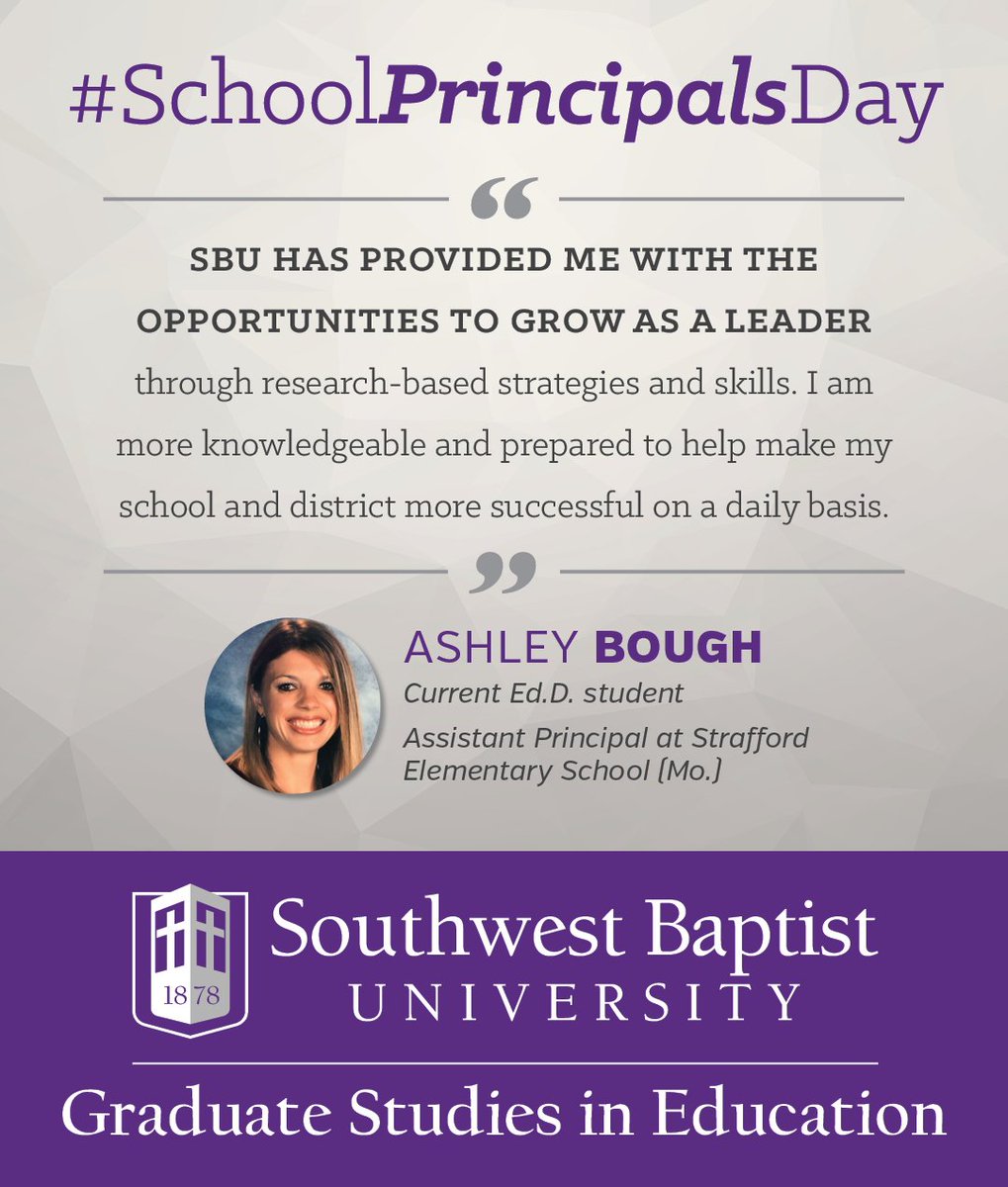 SBUniv's tweet photo. We have great schools in our area because leaders like @ash_bough are committed to developing their leadership skills. #SchoolPrincipalsDay #SBUniv #SBUEDD @StraffordEL (Program info: https://t.co/ljGfY9jl8d) https://t.co/xQnxSz5qkC