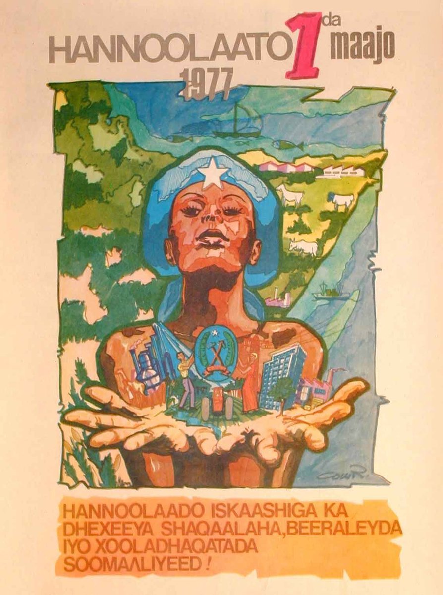 araweeloabroad's tweet image. “Long live the cooperation between Somali workers, farmers, and pastoralists” 🇸🇴 Happy May Day! (Poster via @numbiarts)