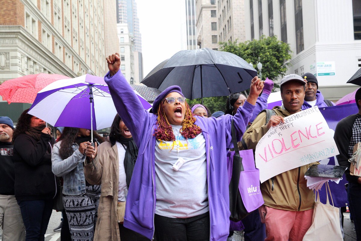 LALabor's tweet photo. We’re ready to march for our rights! #DefendCA #FightBackLA #HearToStay #MayDay
Photo credit: @malmeidaphoto https://t.co/smjaSTeY6B
