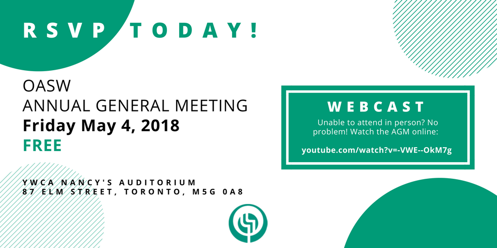ON_SocialWork's tweet photo. Time is running out to RSVP to the OASW AGM and special presentation by @UppalaC "Being on the Frontline: Exploring the Impact of Mental Health, Addictions and Health Equity on Social Work"! Can't be there in person? No problem! Webcast link now available: https://t.co/BYFQc2txrP https://t.co/m7Qxl1fFy0