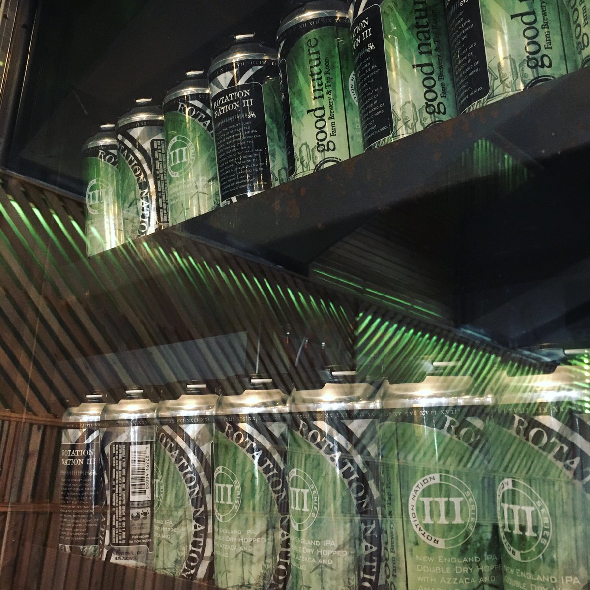 GoodNatureBeer's tweet photo. #RotationNation III is available all across NYS, from #Buffalo to #Binghamton to #Utica! Find the closest bar, restaurant, bottle shop with this NEIPA goodness: https://t.co/XqrOHkkcDy
#GoodNature #FarmBrewery #thinknydrinkny #neipa #drinklocal #amarillo #azacca #hoppybeer https://t.co/fr9CJGH431