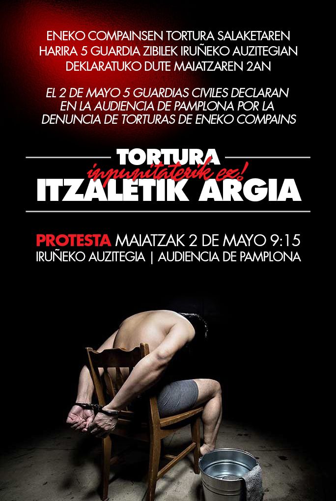 EnekoCompains's tweet photo. Ez da atsegina izango, baina senak esaten dit bihar han egon behar dudala; nire infernua pasa duten milaka euskal herritarrengatik. Bada garaia egia osoa argitara atera dadin! #TorturarikEZ  #InpunitaterikEZ #5657torturatu https://t.co/UqZ0QdWtF1