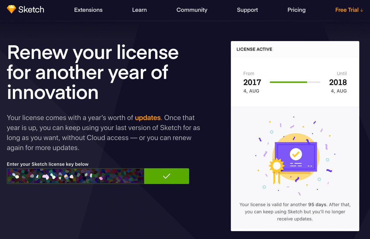 how to renew sketch trial