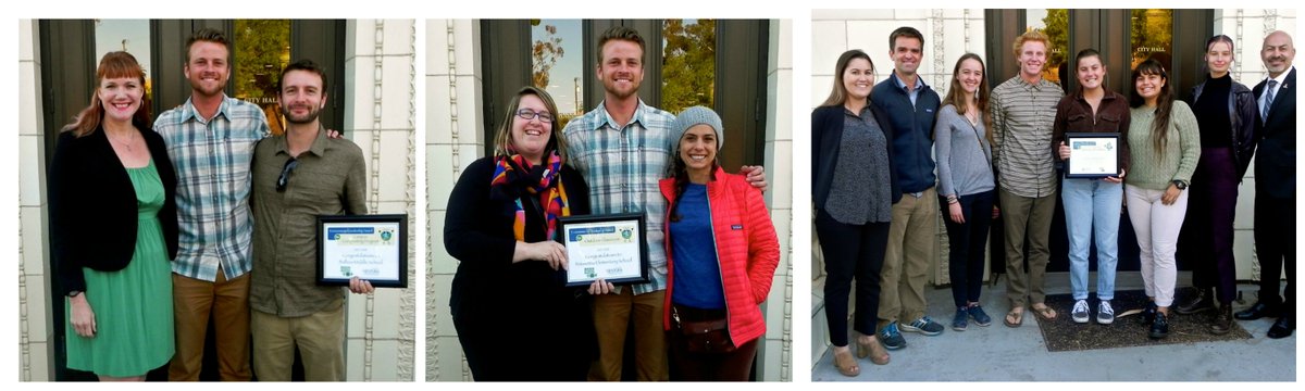 Congratulations Green School Award Winners! Environmental Leadership Award went to Balboa Middle School and Poinsettia  Elementary School, and the  Watershed Hero Award went to Ventura High  School's Environmental Club the Greener World  Action Team (GWAT)!
