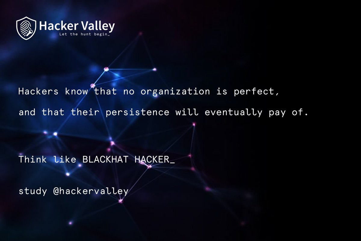 HackerValley_U's tweet image. Don&apos;t learn Hacking from the Security Professionals, Learn from the Blackhat Hackers for the better Security.

#HackerValley #HuntHarder #BlackHatHackers
