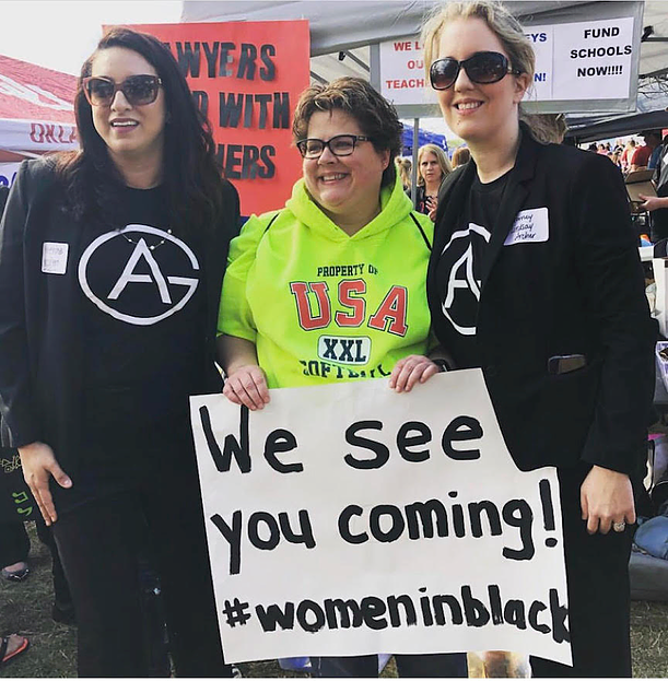 GIRLATTORNEYLLC's tweet photo. Well, lookie here - a great interview of Girl Attorney Member, Lindsay LaFevers Archer - about her time and participation at the Oklahoma Teacher Walkout. #womeninblack #fundoklaed #findingasolution #seeyoumonday https://t.co/FMzadN35q6 https://t.co/4UjbLLnkgd
