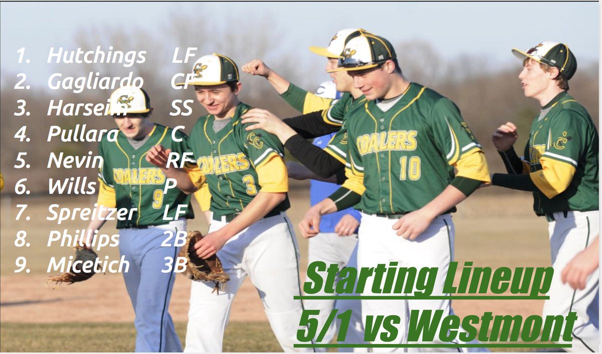 GKegsW84's tweet photo. Starting Lineup at Westmont All It Takes Is All You Got #CoalerBaseball #AITIAYG https://t.co/fX4rq8rs7M
