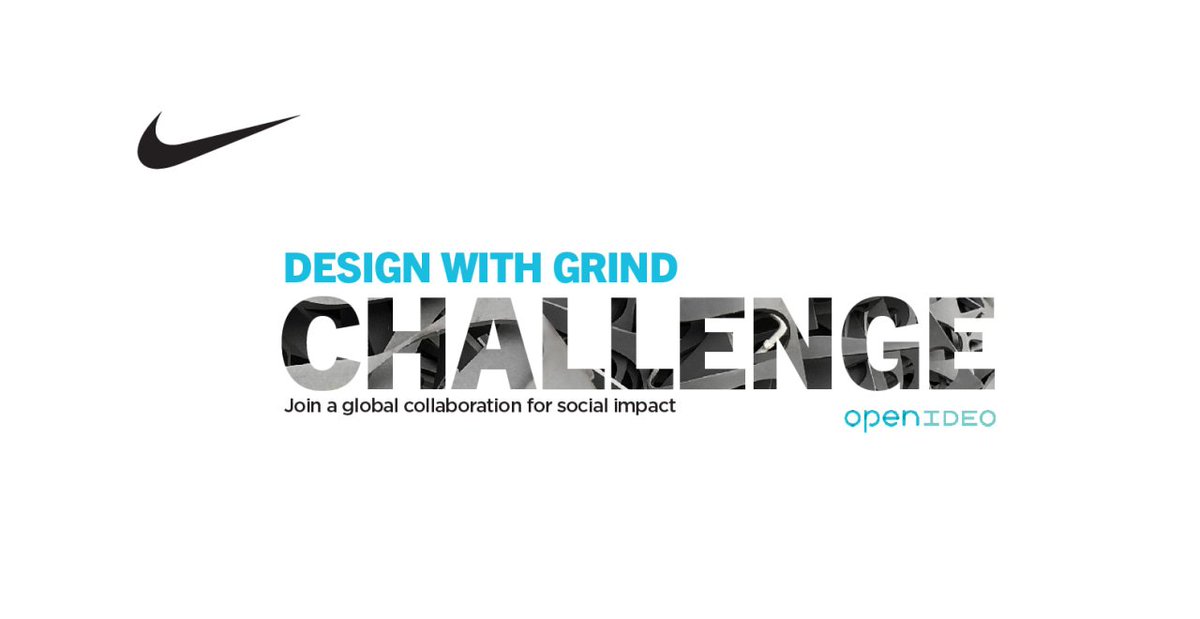 OpenIDEO's tweet photo. The clock is ticking! By 4:59 pm PST, show us how you can #DesignWithGrind for a chance at $30K in funding & potential continued collaboration w/ @Nike: https://t.co/nIMeRLjYtd https://t.co/LX1eoPxXv3