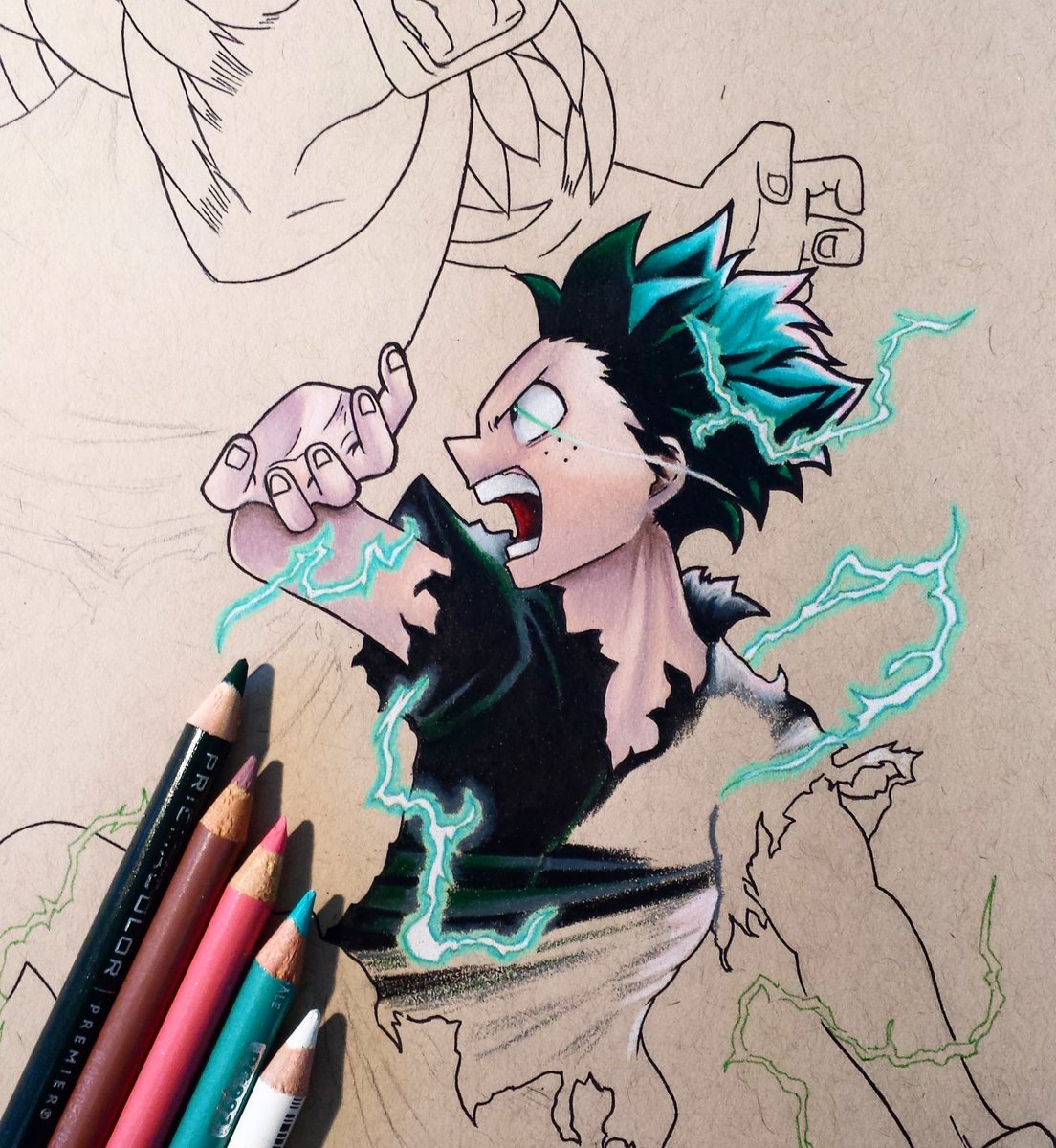 domdrawz's tweet photo. Smash! 👊 Progress on Deku #myheroacademia https://t.co/1zTtVheEwB