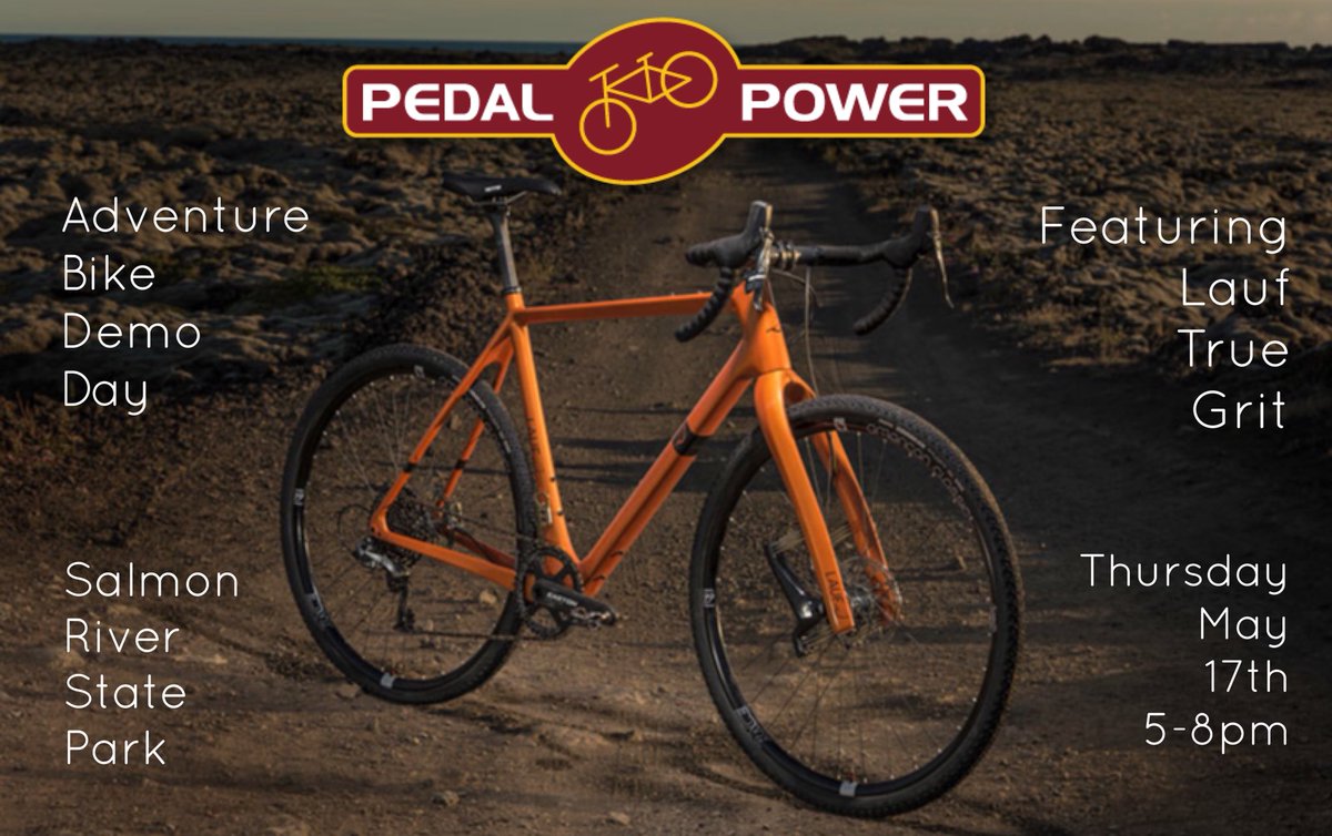 The Adventure Bike Demo Day: Featuring Lauf True Grit has officially been rescheduled to Thursday, May 17th from 5-8pm. #wemakeridingfun #lauf