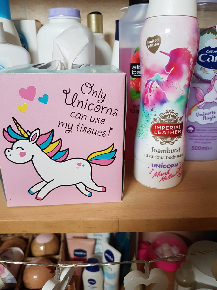 SilentCries85's tweet photo. I love sharing my #Unicorn purchases haha ๐ฆ๐
#Unicorns
#UnicornObsessed
#Pamper
#Tissue
#Foamburst
#ImperialLeather
#UnicornMarshmallow https://t.co/QLaBUaQAAt