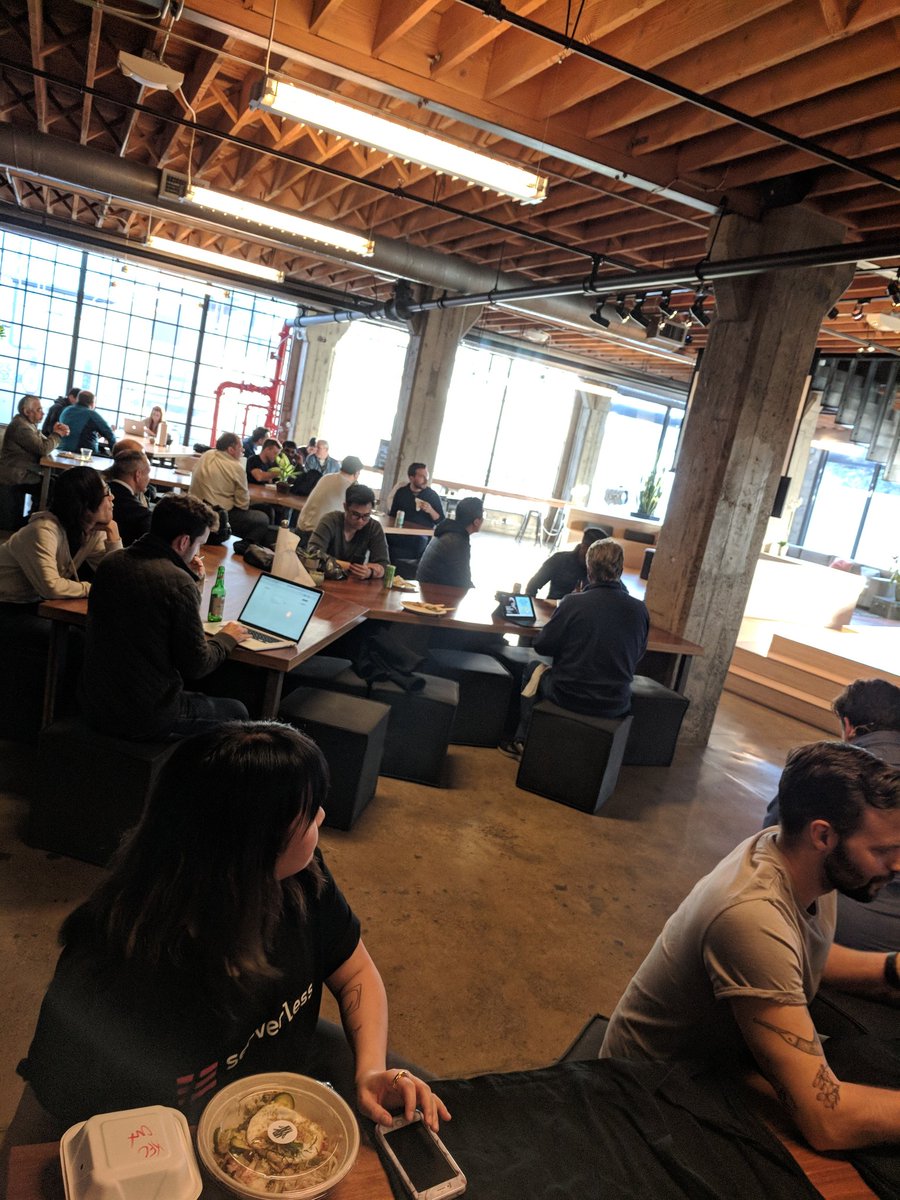 goserverless's tweet image. Going down right now--pasta bar &amp;amp; Serverless chats, MC&apos;d by @DavidWells #serverlessmeetup