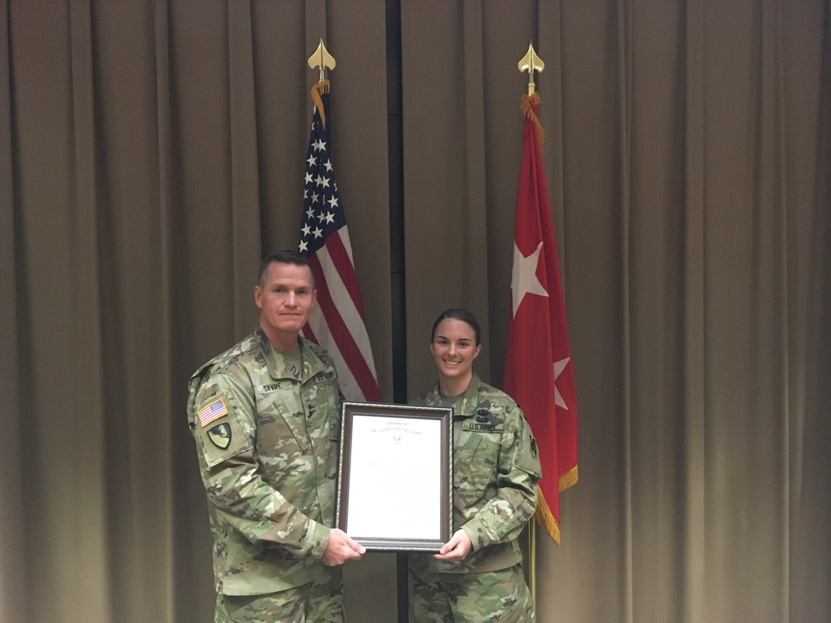 danvanderley's tweet photo. It’s official! She’s a Captain in the Army. Every time I’ve had the privilege of being with Dana and so many of this great generation I’m inspired with hope for our future. https://t.co/XsTFIdzbBG