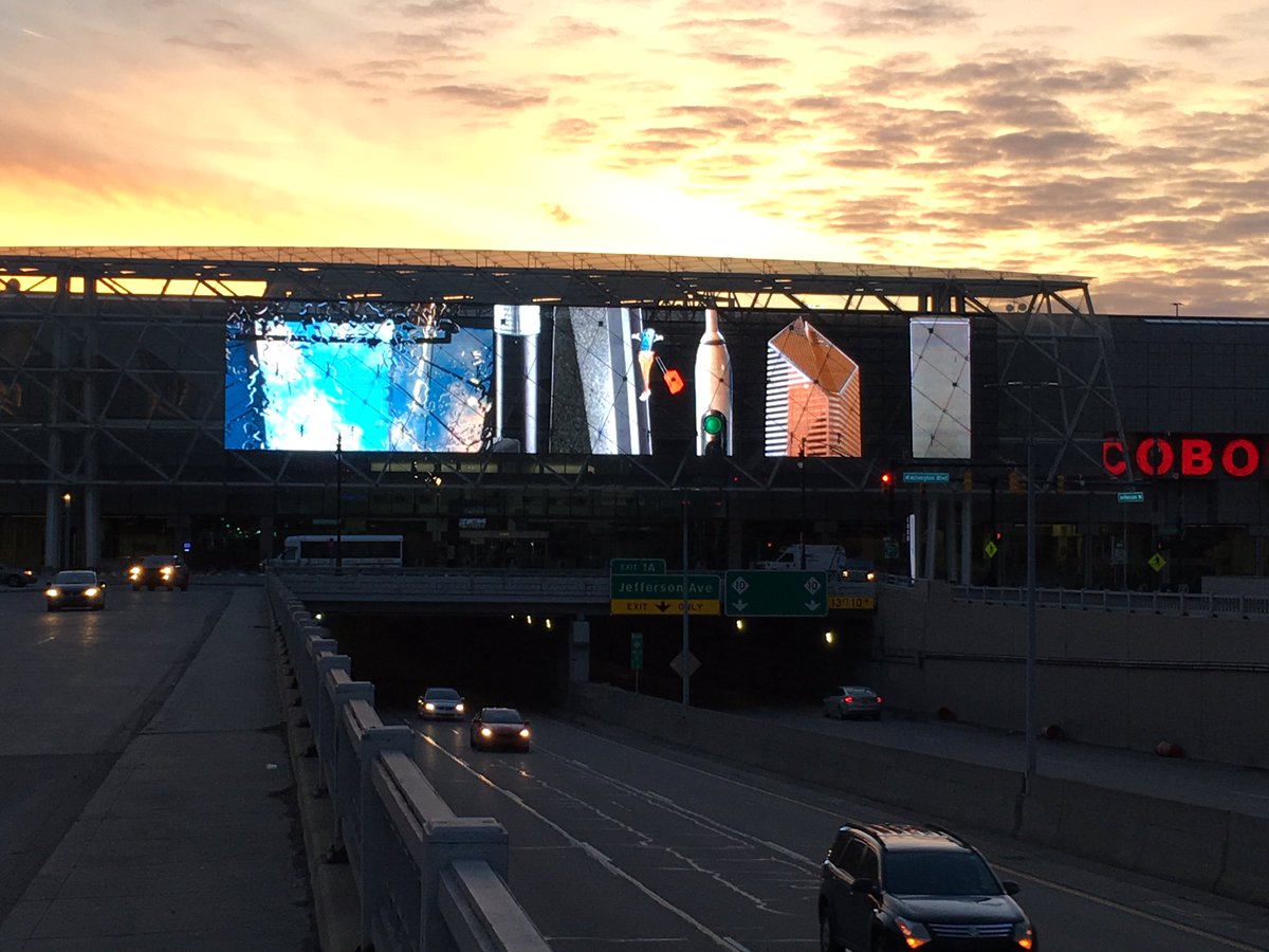 #knightarts Thank you Knight Arts Challenge for helping Cobo Center display impactful contemporary digital art in 2017-2018! The Big Screen: Cobo Center Marquee Series has been exciting to present and we are only half way through the series. There is more to come.
