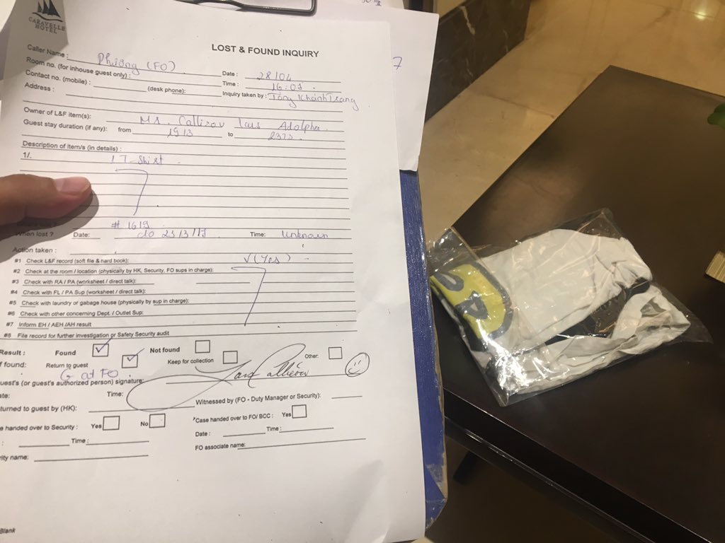 ExtraLars's tweet image. Dear @CaravelleSaigon,
I want to thank you for taking such good care of the shirt/item I left at your incredible hotel last year. I&apos;m grateful to have it back (sentimental reasons). Thank you very much. You&apos;re AMAZING!😀

Gratefully,
@ExtraLars 

 #CaravelleSaigon