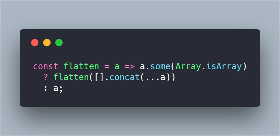 Recursively flatten an array #javascript #programming