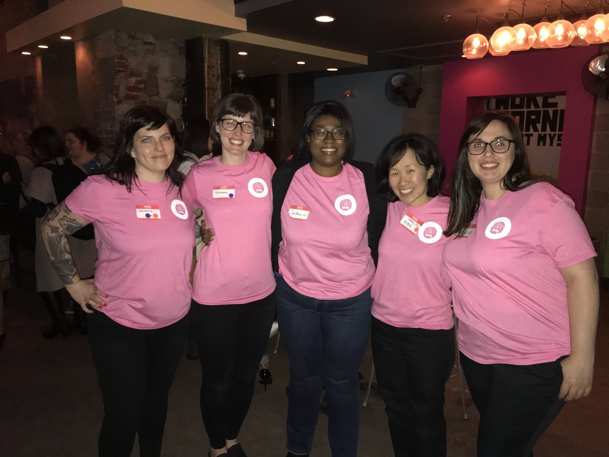 Delighted to be at the GDI Career Changers Happy Hour #ptw18 #cuteshirts