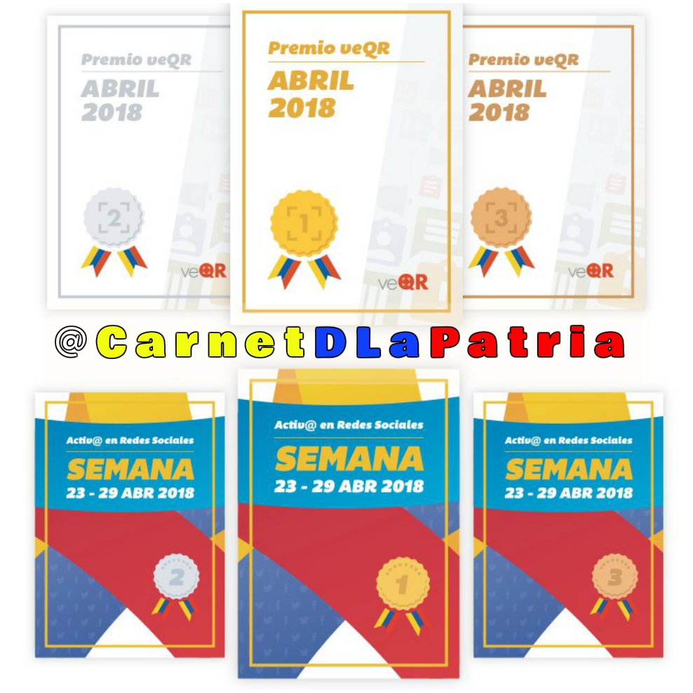 CarnetDLaPatria's tweet photo. Saludamos y felicitamos a todos los camaradas q obtuvieron su reconocimiento por su aporte y dedicación en las RedesSociales y en ayudar a las personas en el escaneo al código #VeQR. Ahora a seguir apoyando los planes socio-economicos implementados por nuestro Pdte @NicolasMaduro https://t.co/Y2nKMIt4o6