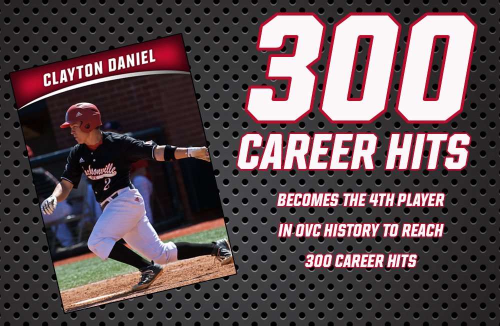 There it is folks....hit No. 300 for Clayton Daniel with a 9th inning single...he becomes the 4th player all time in the <a href="/OVCSports/">Ohio Valley Conference</a> to have 300 or more hits and the 2nd Gamecock ever (Bert Smith, 323)