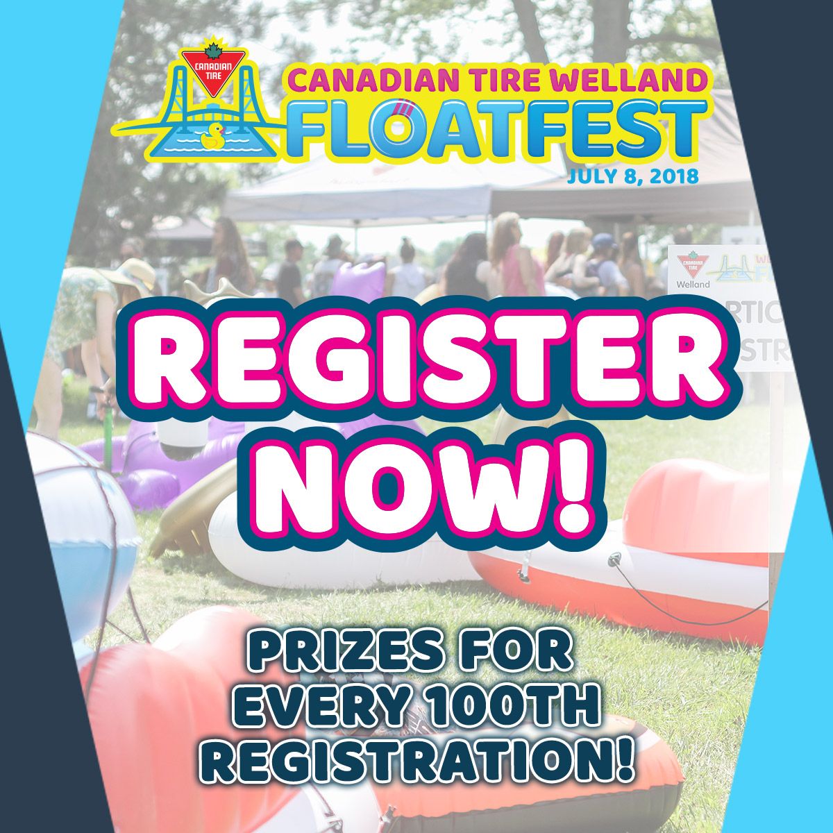 Wellandfloats's tweet photo. Registration is now open! Prizes for every 100th registration! Get signed up today to make sure you don't miss the biggest event on the water this year! #wellandfloatfest #welland #floatfest #getyourfloaton https://t.co/qf8PxyyQy6