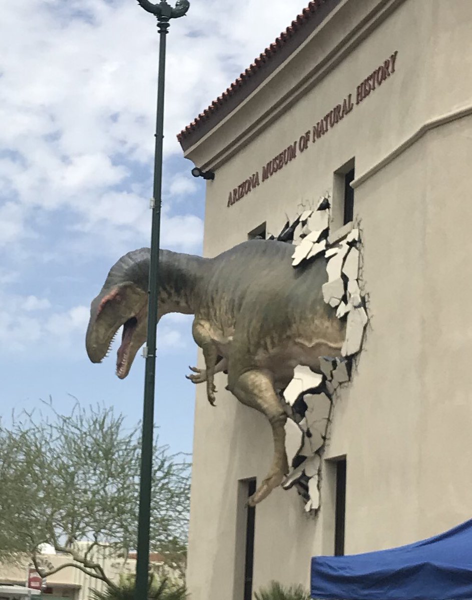 ChiefRubenQ_SPD's tweet image. Dinosaurs escaping from @MesaPD Officers from the Central Patrol District. Supporting the unveiling of a life sized dinosaur at the @AzMNH #radicalreptiles #AzMNH #jurassicpark #acrocranthosaurus