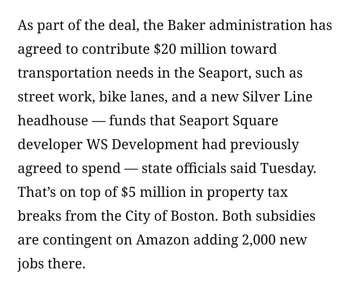 Screenshot of a paragraph from the Boston Globe article. The paragraph starts "As part of the deal..."