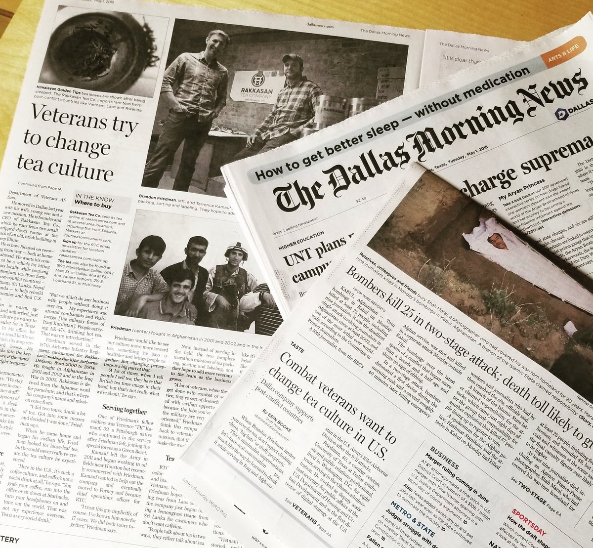 RakkasanTea's tweet photo. Rakkasan #Tea makes the @dallasnews front page today! https://t.co/MJsb6KFXzT