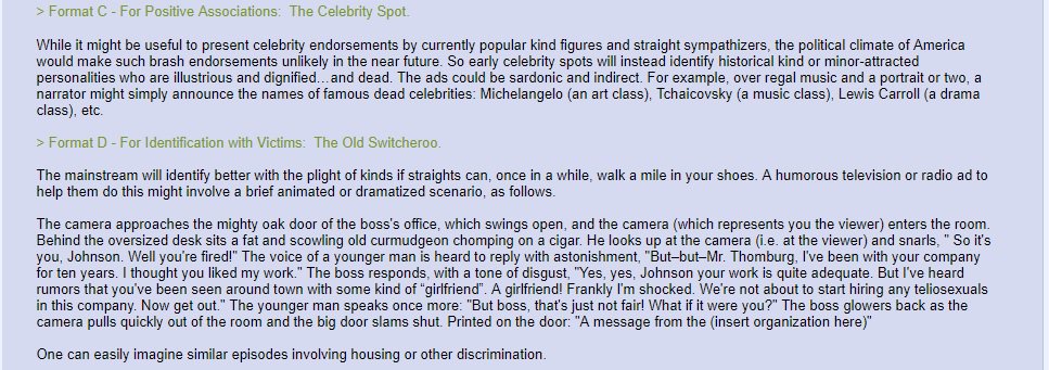 I am *Content Warning* these screen grabs. They describe what the adverts would look like, there are no descriptions of child abuse but the ability to visualise these, for me at least, makes them worse than the other awful stuff.