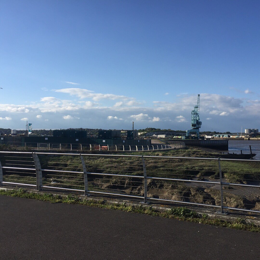 ccsacre's tweet photo. Lovely afternoon w/ @stuartbowditch, visited at #RochesterRiverside and look at the aftermath of our #publicart #ApertureProject #installation nearly three years later! Handful of placement markers survived with all those construction works going on in the background! @artbirds https://t.co/0Bb9eV8snn