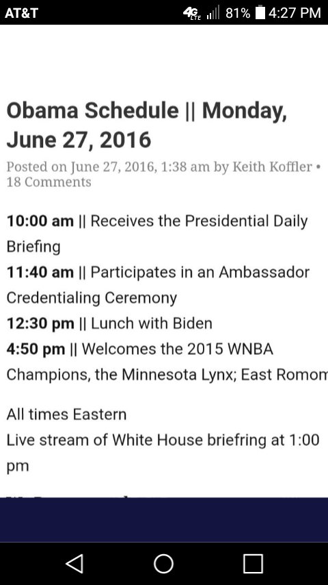 But itvwasnt just Biden, Podesta, Donolin, and Mook huddling up. I think someone else was involved too.Very sneaky of Barry. And lots of freetime that afternoon too.