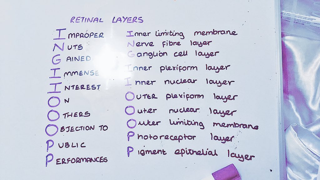 MedStudyHelp's tweet image. Order of Retinal Layers
