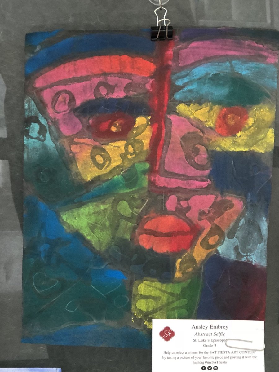 My vote goes to my daughter Ansley!  #mysatfiesta.  Fiesta art contest!