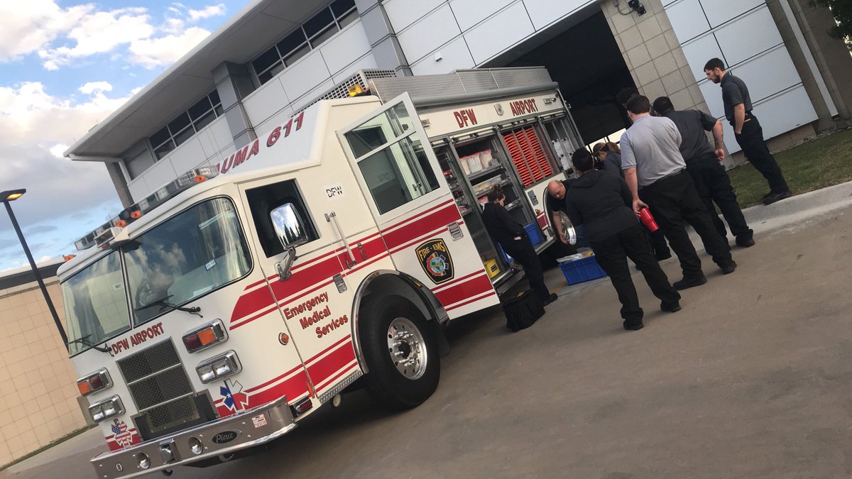 EMERG26's tweet photo. Our students visited #dfwairport to see their trauma truck and learn MCI protocols #DFW #emsschool #emtstudents https://t.co/plfepivmtj