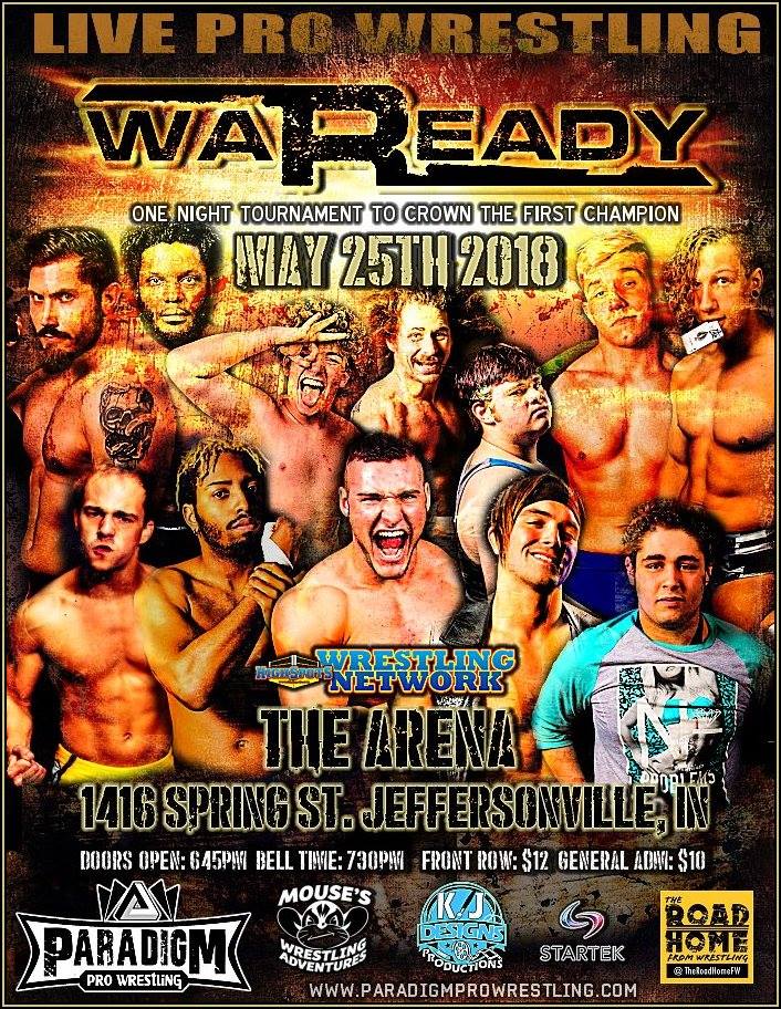 ParadigmProWres's tweet photo. We return to Jeffersonville, IN, on Friday, May 25! Come witness a tournament to crown our first champion featuring @D_ManOfTomorrow, @Clayton_Gainz , @NateWings, @Bret_Havoc, @corey_storm24, and many more stars. Tickets available (starting at $10) at https://t.co/43UV4RCfUZ! https://t.co/JAnfCGbNh4
