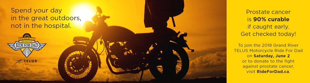 Sun is ☀️ shining, Spring is finally here! Get your bikes out and get ready for June 2 for the annual #Ridefordad  #@TELUSRideForDad #ProstateCancer @GRHF