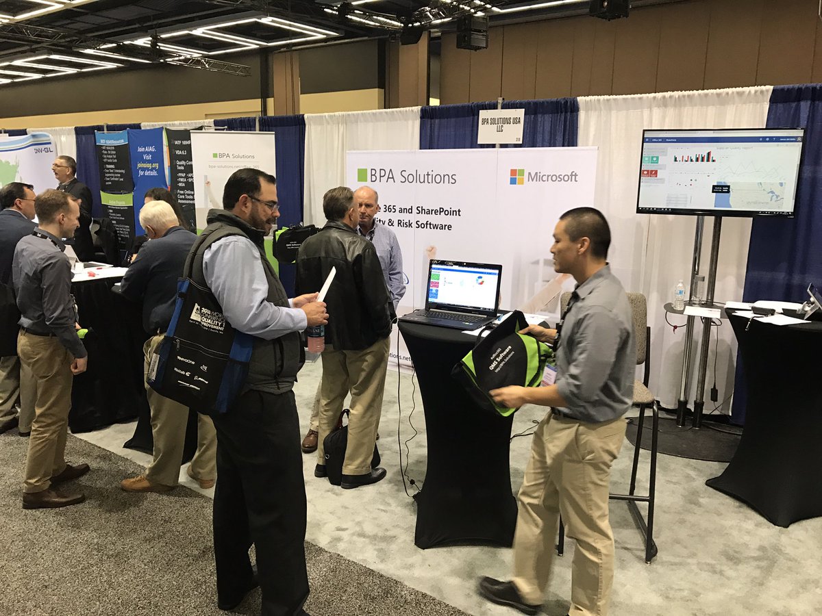 BorisLutz's tweet photo. Live from #WCQI2018 amazing success for #Quality and #riskmanagement Software with #Office365 by @BPA_SOLUTIONS https://t.co/9JztVymc1y