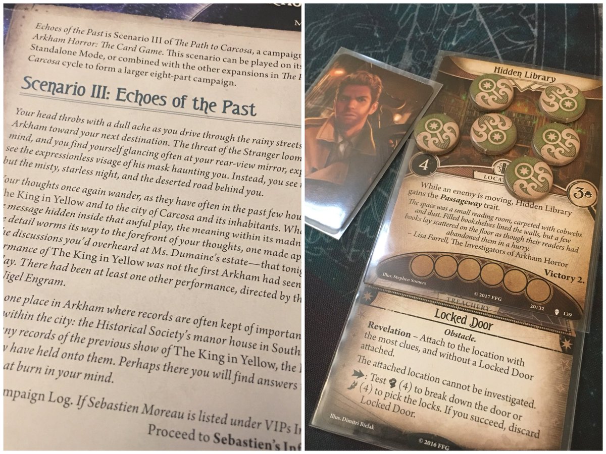 Nathan_Adam's tweet photo. Day 3 of #CampaignInAWeek: Echoes of the Past
As much as I love this game (and I am Savage Garden in love with this game), this scenario falls a bit flat for me. However, Mark was an absolute monster throughout!
#ThePathToCarcosa
#ArkhamHorrorLCG
#FantasyFlightGames
@FFGames https://t.co/ku3BdF0Cf4