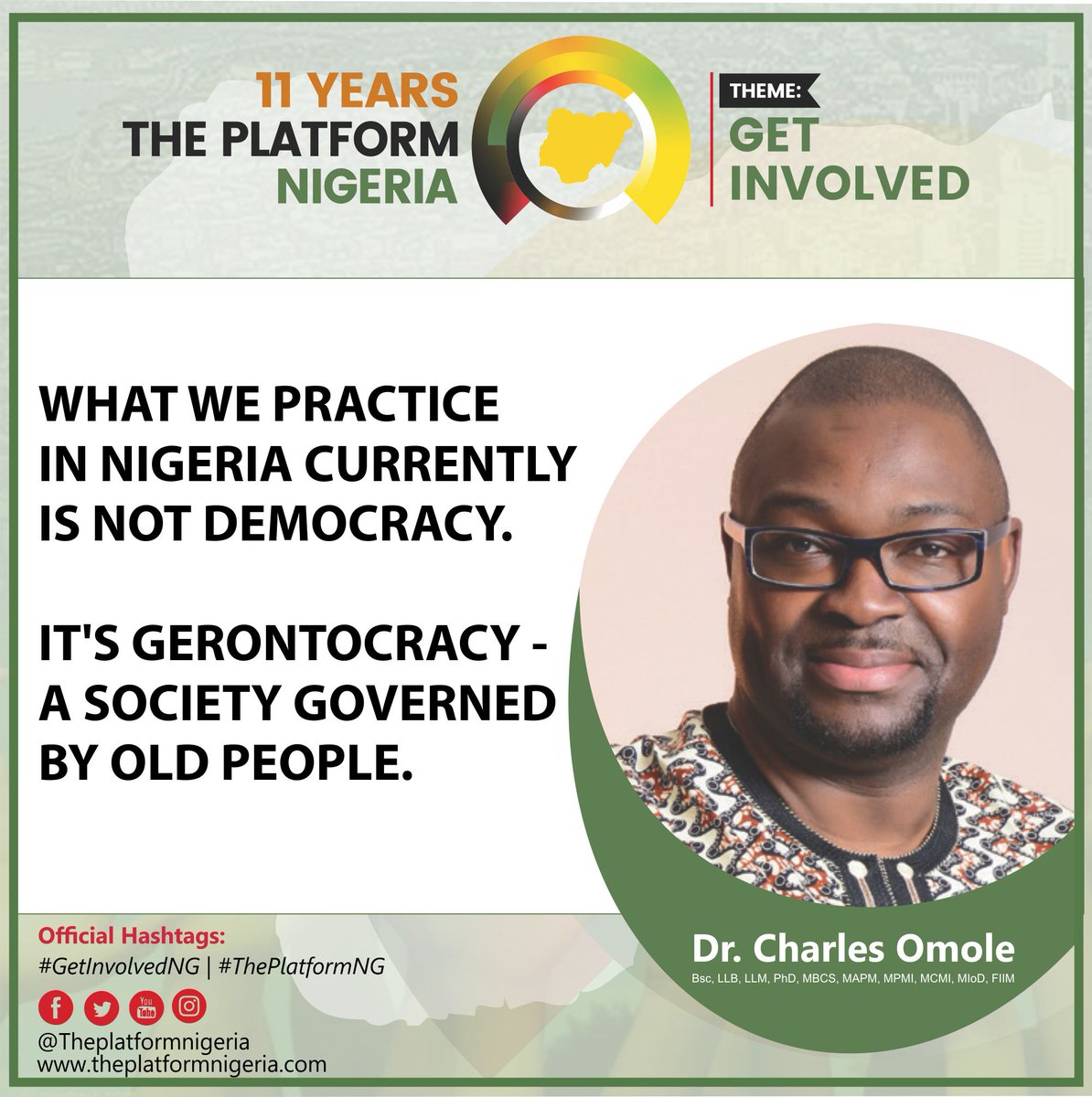 bukoladigital's tweet image. Dr. Charles Omole's quotes #ThePlatformNG today. 

#GetInvolvedNG